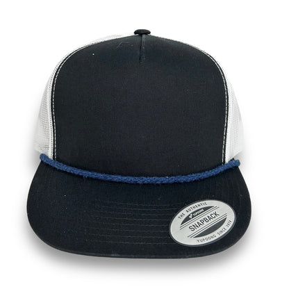 Black/White Trucker Snapback - Whiskey Road Hat Company