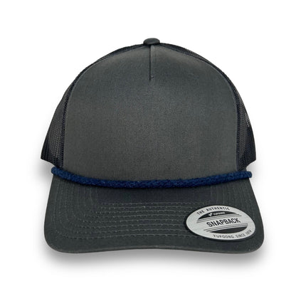 Charcoal 5-Panel Snapback - Whiskey Road Hat Company