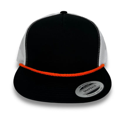 Black/White Trucker Snapback - Whiskey Road Hat Company