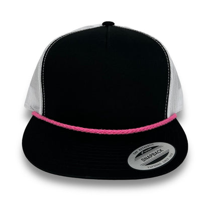 Black/White Trucker Snapback - Whiskey Road Hat Company