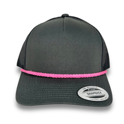 Charcoal 5-Panel Snapback - Whiskey Road Hat Company