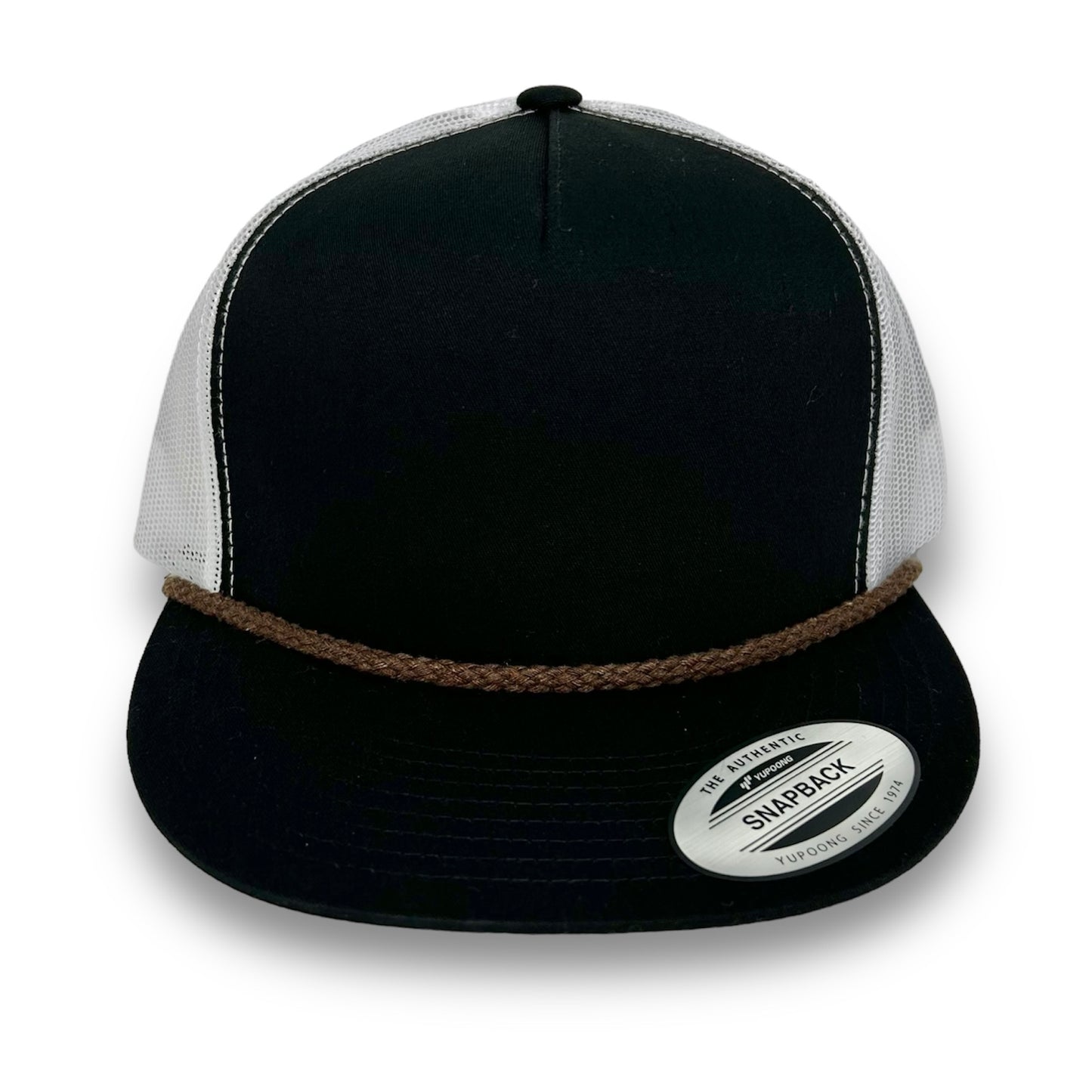 Black/White Trucker Snapback - Whiskey Road Hat Company