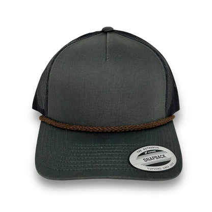 Charcoal 5-Panel Snapback - Whiskey Road Hat Company
