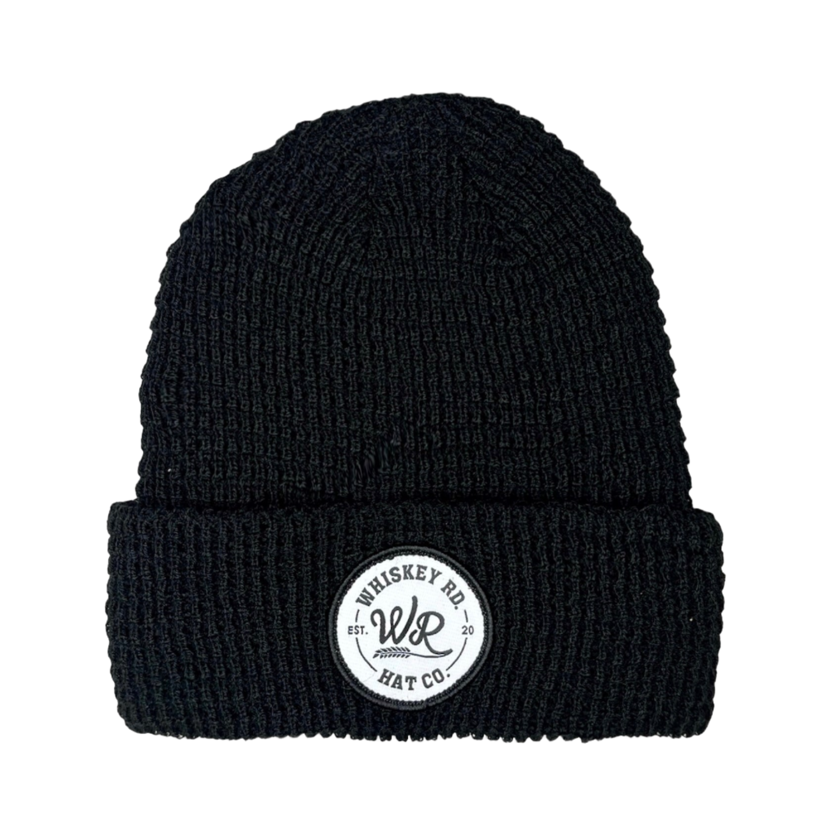 Black Waffle Cut Toque - Whiskey Road Hat Company