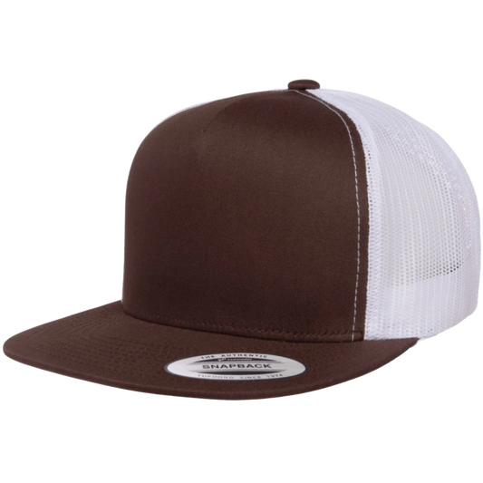 Brown/White Trucker Hat - Whiskey Road Hat Company