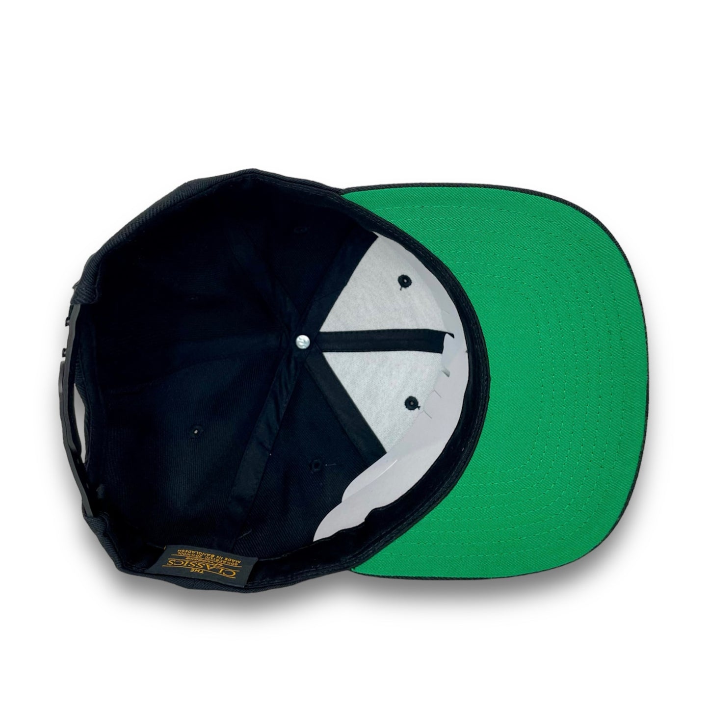 Black/Green Flat Bill Snapback