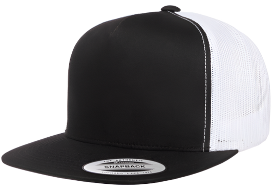 Black/White Trucker Snapback - Whiskey Road Hat Company