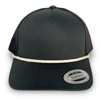 Charcoal 5-Panel Snapback - Whiskey Road Hat Company