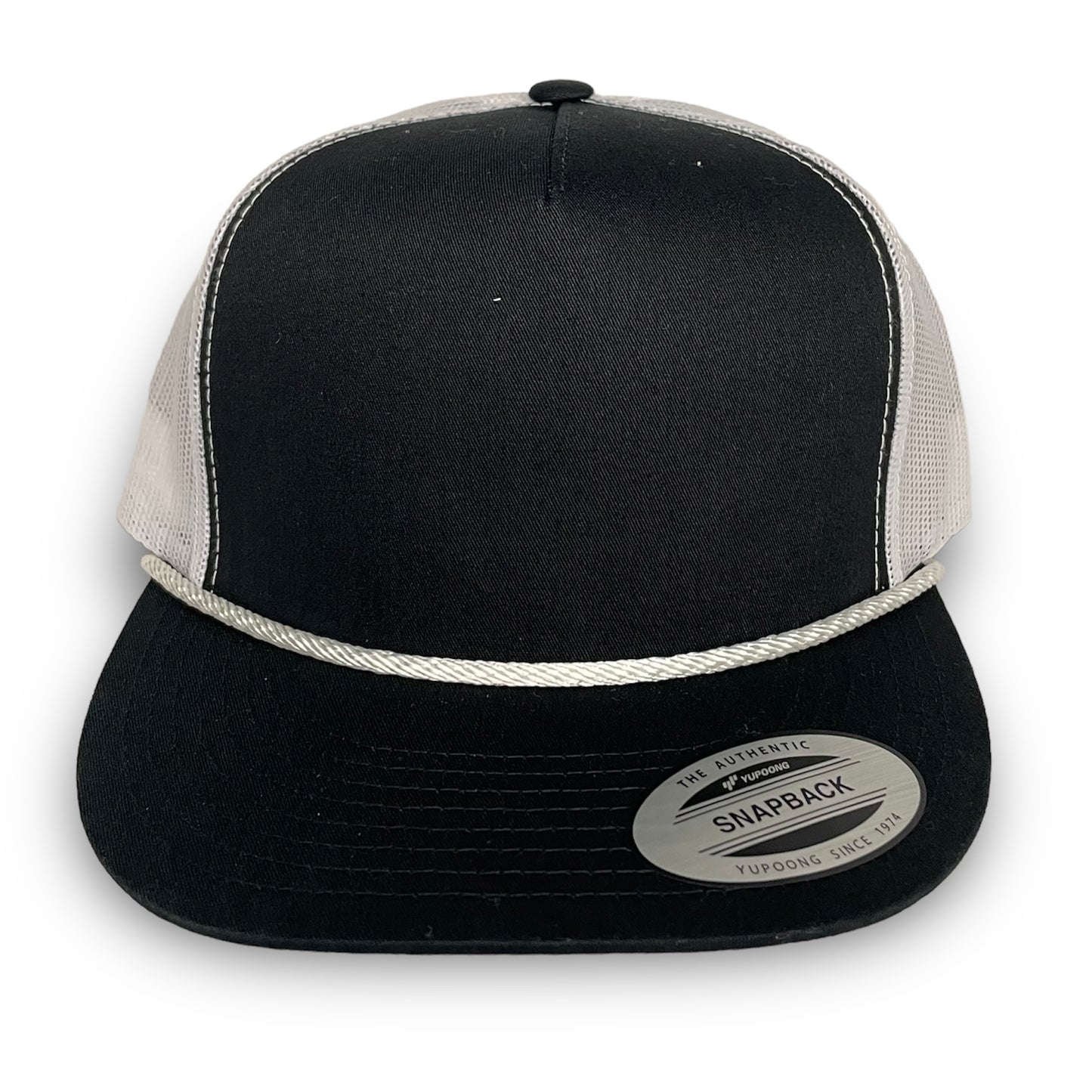 Black/White Trucker Snapback - Whiskey Road Hat Company