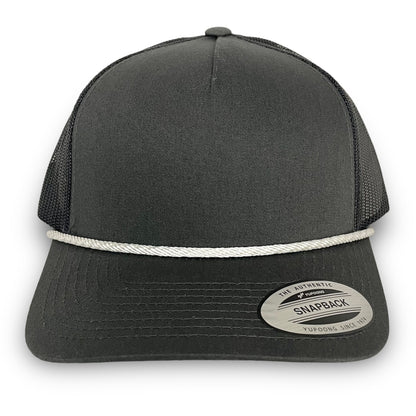 Charcoal 5-Panel Snapback - Whiskey Road Hat Company