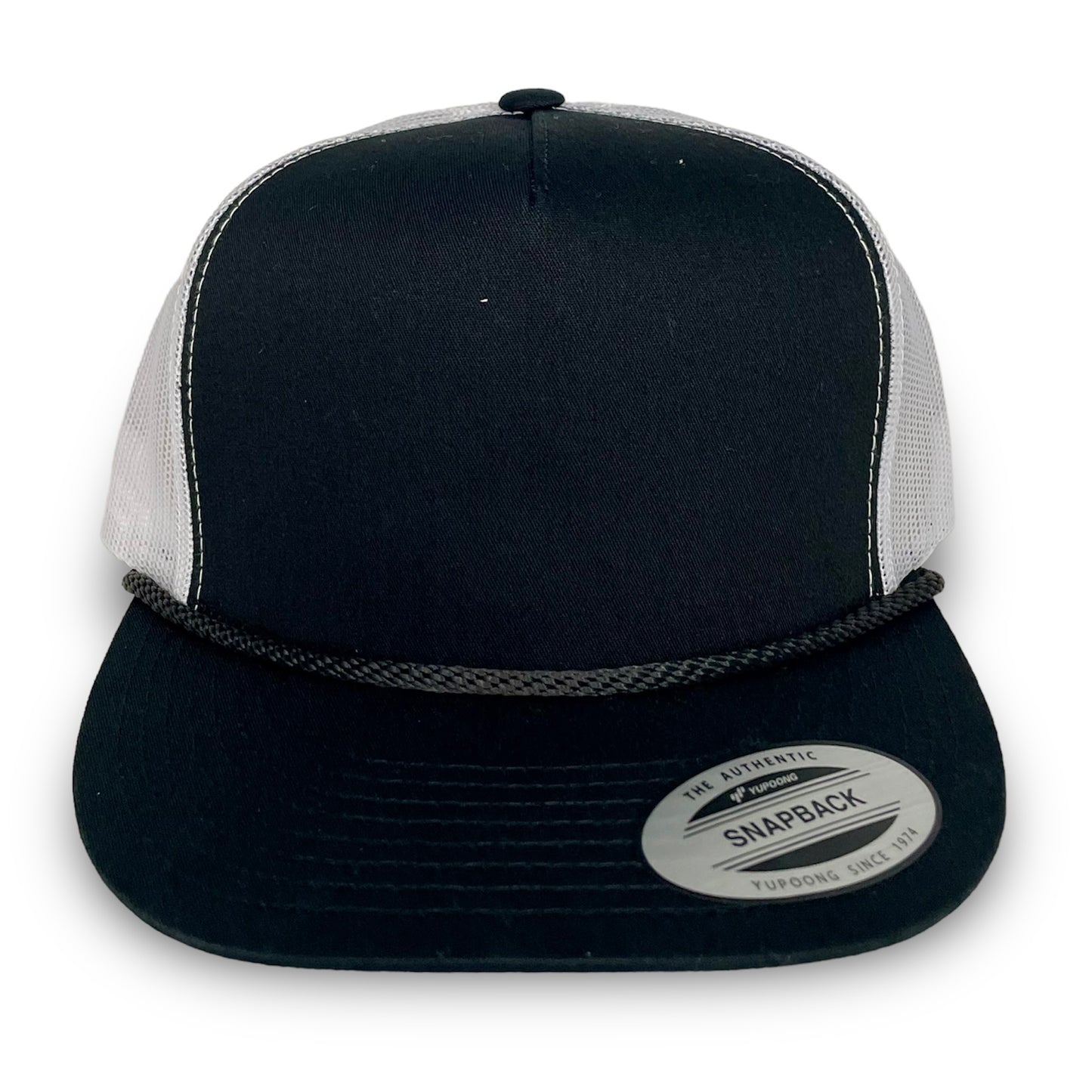 Black/White Trucker Snapback - Whiskey Road Hat Company